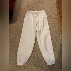 TNA Cozy Fleece White Sweatpants